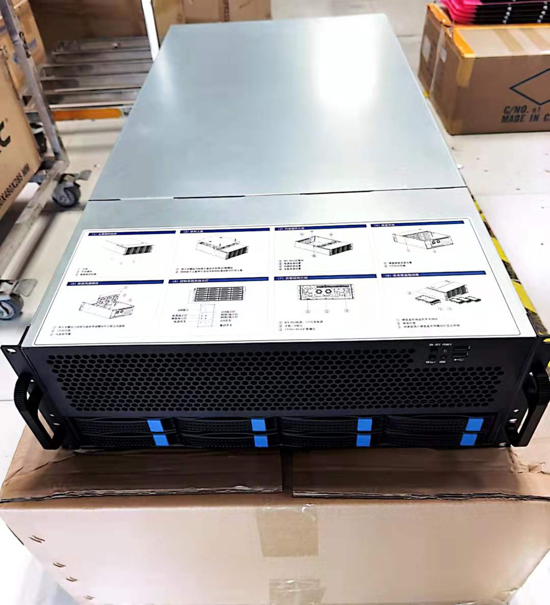 Factory Outlet 4U IDC-EX850B Rack IDC Main Shell 8 Graphics Machine 50CM Slot Spacing with Hard Disk Box