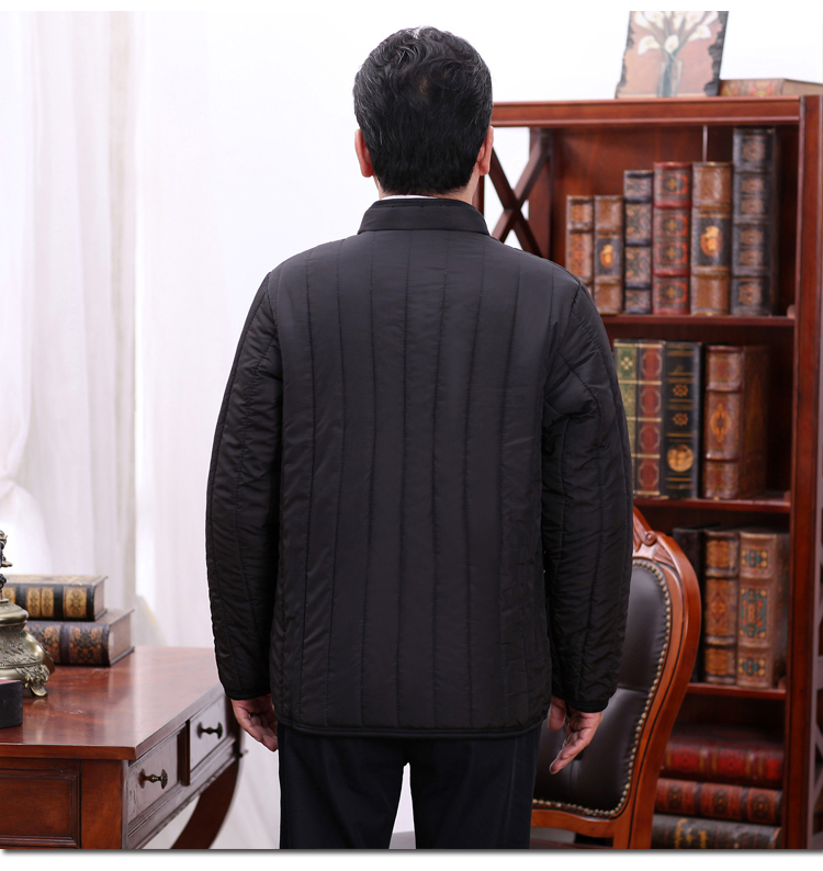 Mùa đông đàn ông trung niên mới cộng với nhung dày áo nhỏ rách quần áo cotton cũ áo da lộn nam