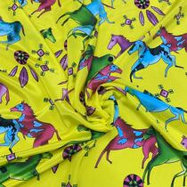 100% pure mulberry silk silk double crepe big brand bright yellow horse scarf scarf shirt dress fabric