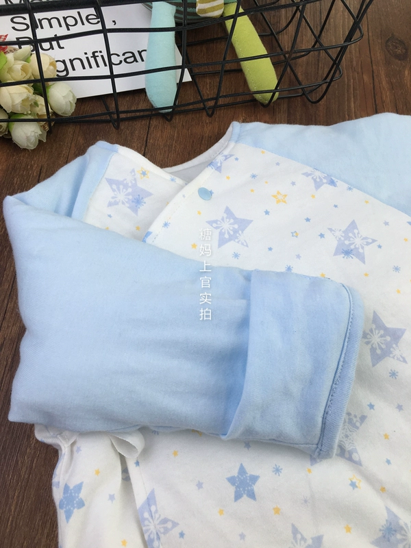 59-66 kích thước sơ sinh cotton chần bông một mảnh romper với một phần ngực romper mùa đông dày quần áo cho trẻ sơ sinh - Áo liền quần