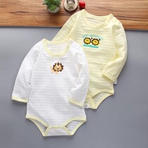 2 pieces 80-130 plus size long sleeve bag fart clothes thin baby bamboo joints cotton triangle khae baby pyjamas with shoulder buckle