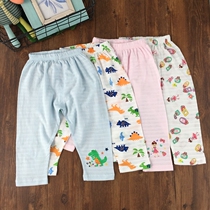 2-strip 90-130 yards children Air conditioning pants long thin pajama pants bamboo cotton cotton cotton crotch baby anti-mosquito pants