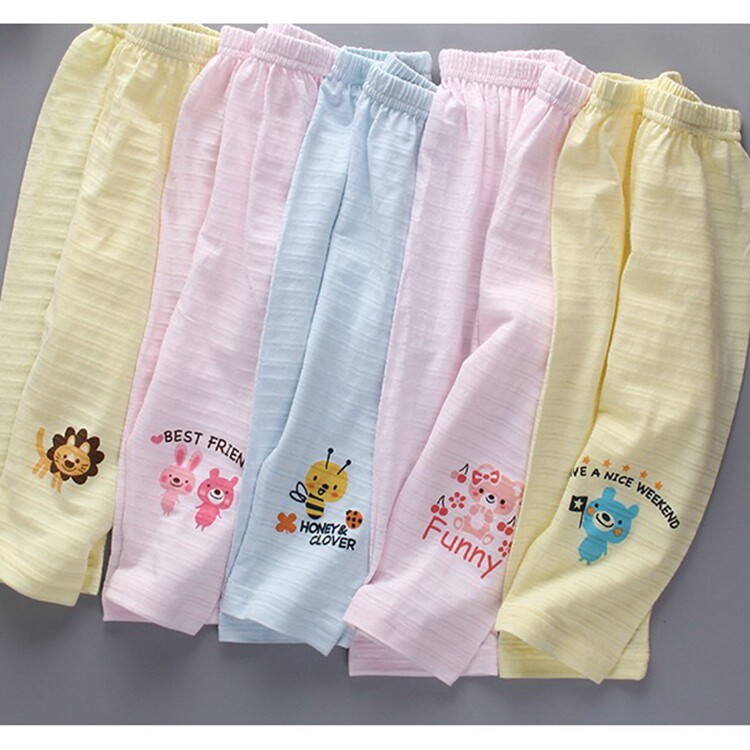 Baby Spring Summer Thin to beat bottom pants Men and women Baby Bamboo Joints Cotton Pure Cotton Dual-use stall Sleeping Pants without Lucifera