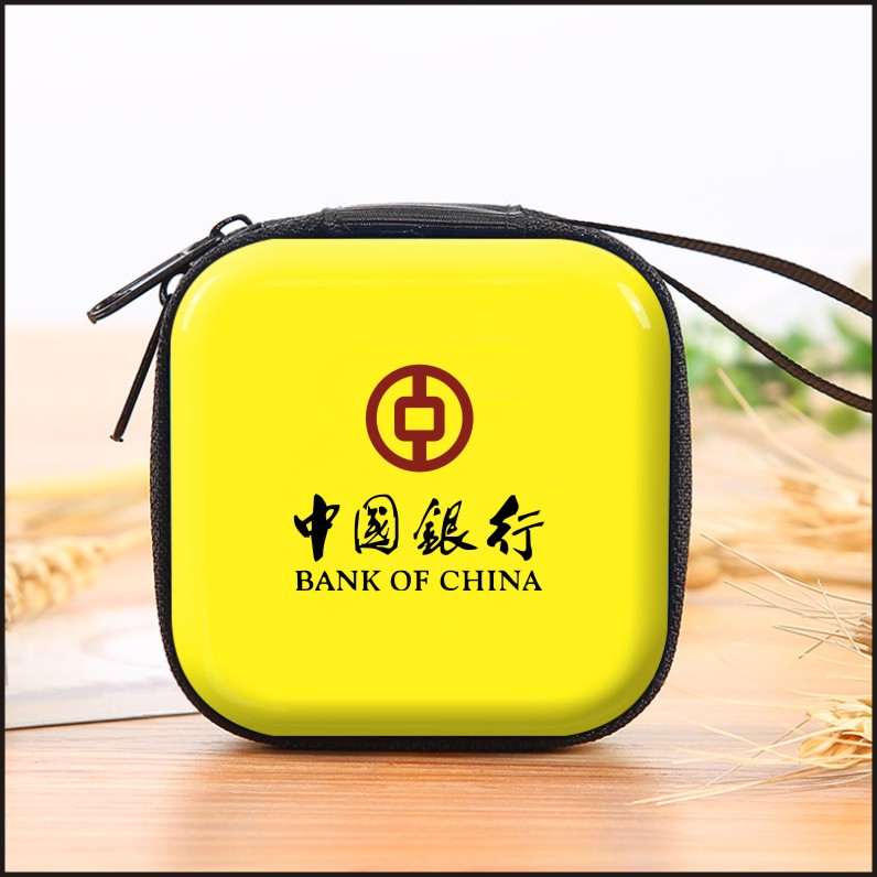 Mamouth Iron Square Round Headphones Bag Zero Wallet Order Advertising Color Print Promotion Gift Advertising Zero Wallet