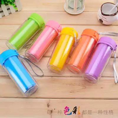 Advertising plastic cup double-layer exquisite cup Double-layer plastic cup printing custom LOGO advertising gift cup accompanying cup