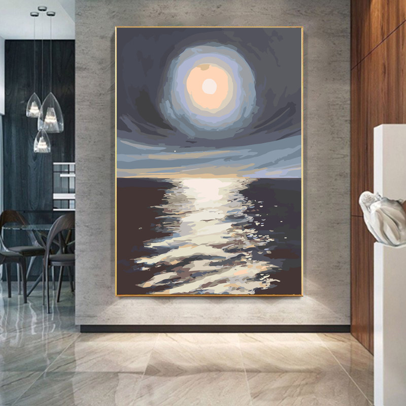 Digital Oil Painting Diy Large Size Modern Genguan Decoration Painting Giant floor Living room Handpainted scenery Oil color Painting Ins