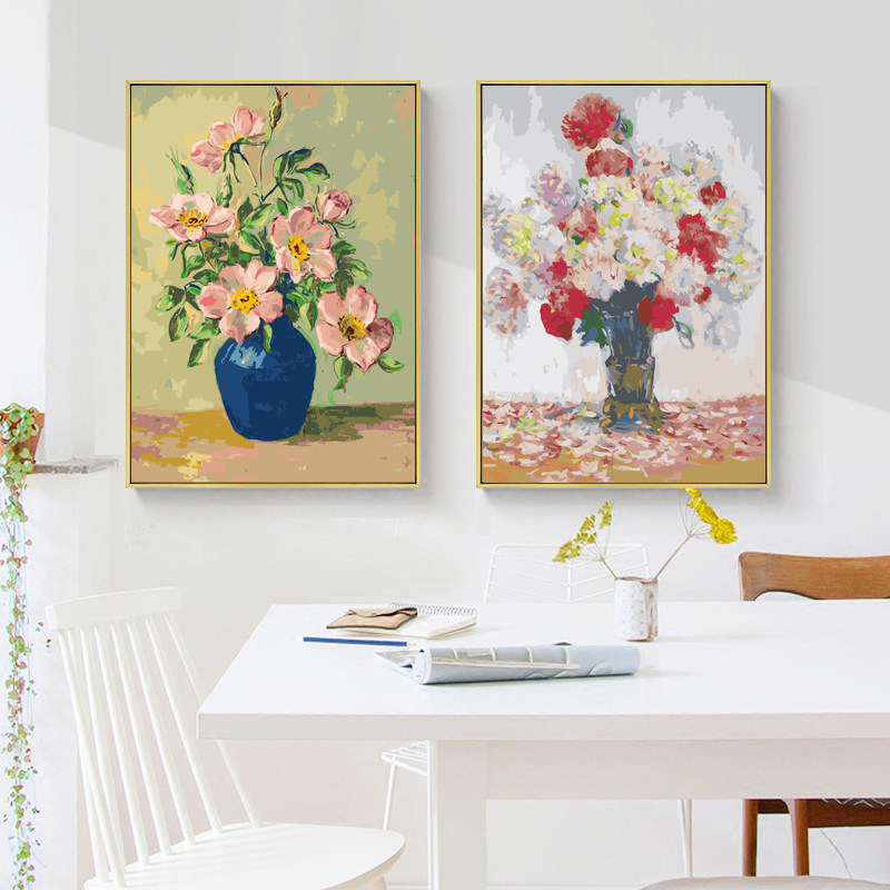 Flowers Diy Digital Oil Painting Moray upper color Fill famous painting Propylene Hand-painted Decompression Painted Van High Oil Color Painting