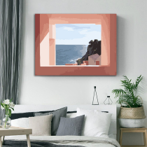 Flowers Digital Oil Painting Diy Hand Painted Fill Sea View Oil Color Painting Living-room Background Wall Painted Landscape Decoration Painting Ins