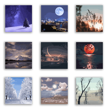 Four Seasons Digital Oil Painting Diy Drawing Wind Landscape Painting Living-room Bedroom Decoration Painting Meritocratic Night Hand Painted Oil Color Painting