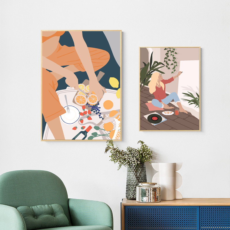 DIY Digital Oil Painting Simple Teenage Girl Decoration Painting Hand Filled Hand-painted Oil Color Painting Students Nordic Hang Paintings