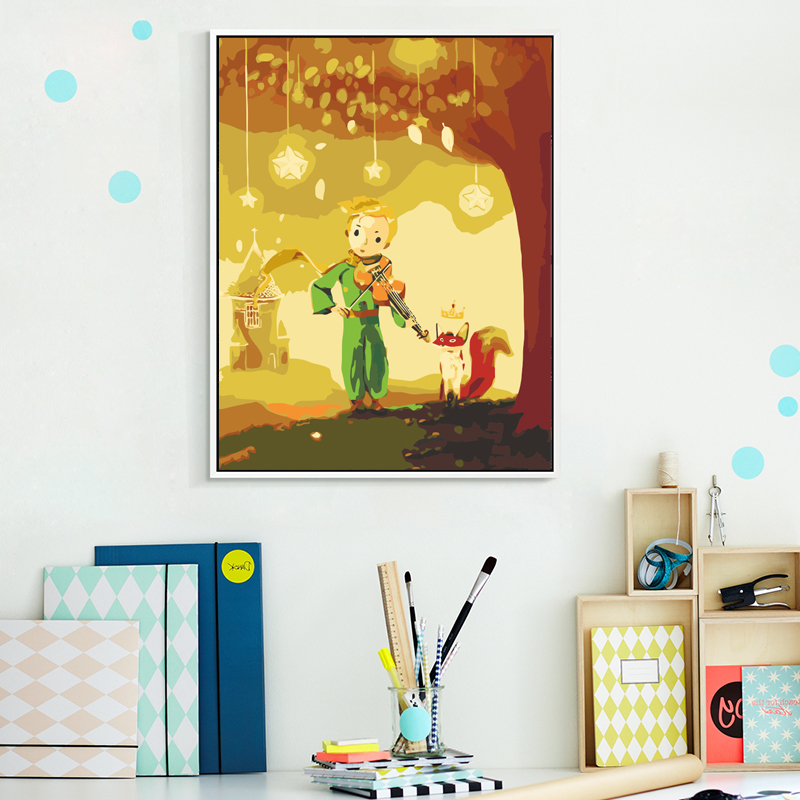 diy digital oil painting cartoon cartoon Little Prince hand filling hand-painted digital color filling oil color painting yourself