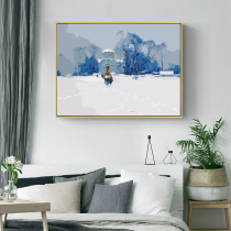 Landscape Digital oil painting Diy hand painted characters Fill color Snow Decorative Painting Living-room Handmade Decompression Oil Color Propylene-ins