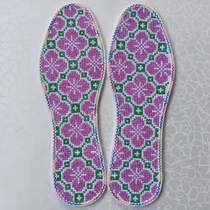 Purely handmade insoles with cross-stitching for men and women new cotton geometric patterns fully embroidered anti-odor and sweat-absorbent socks soles