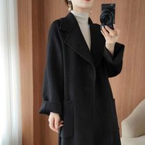 2024 Spring new mid-length two-sided cashmere big dressing woman thickened high-end ensemble Belt Wool Coat wool