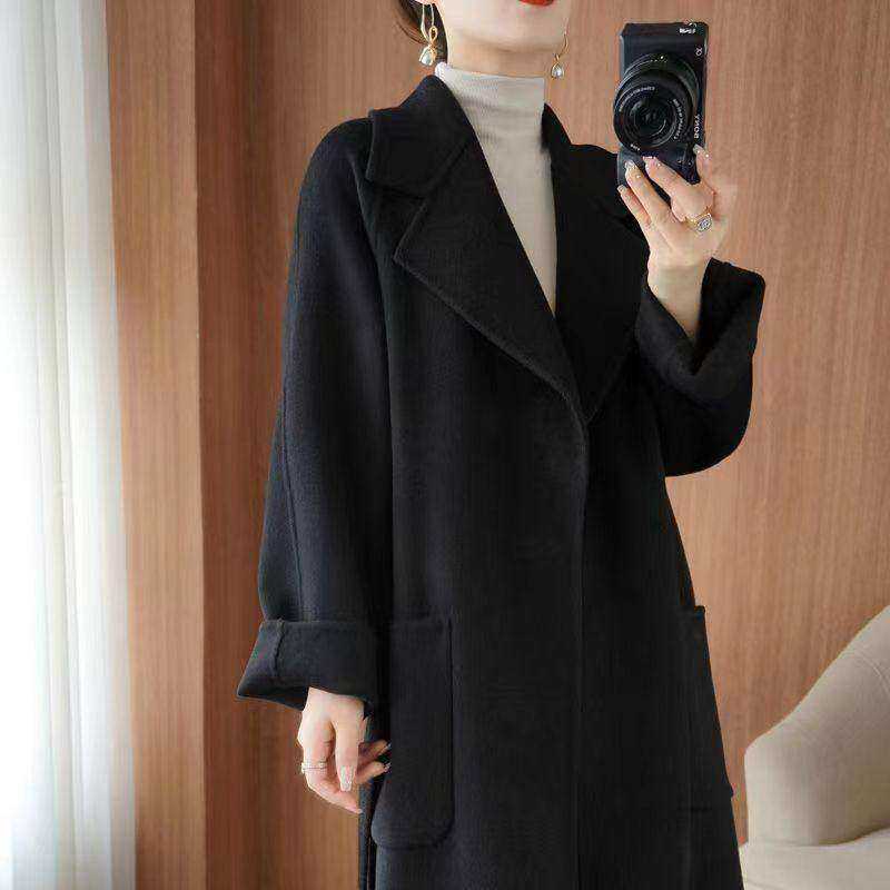 2025 Spring and Autumn New Mid-Length Double-Sided Cashmere Coat for Women, Thickened High-End Belted Woolen Overcoat 2025 Spring and Autumn New Mid-Length Double-Sided Cashmere Coat for Women, Thickened High-End Belted Woolen Overcoat