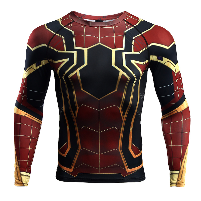 Spiderman Vớ The Avengers 3 Vô Hạn Chiến Tranh Quần Áo Thể Dục Thể Thao Áo Khoác Marvel Dài Tay Áo T-Shirt