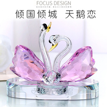 New crystal swan couple car perfume seat car interior decoration creative car holiday gifts