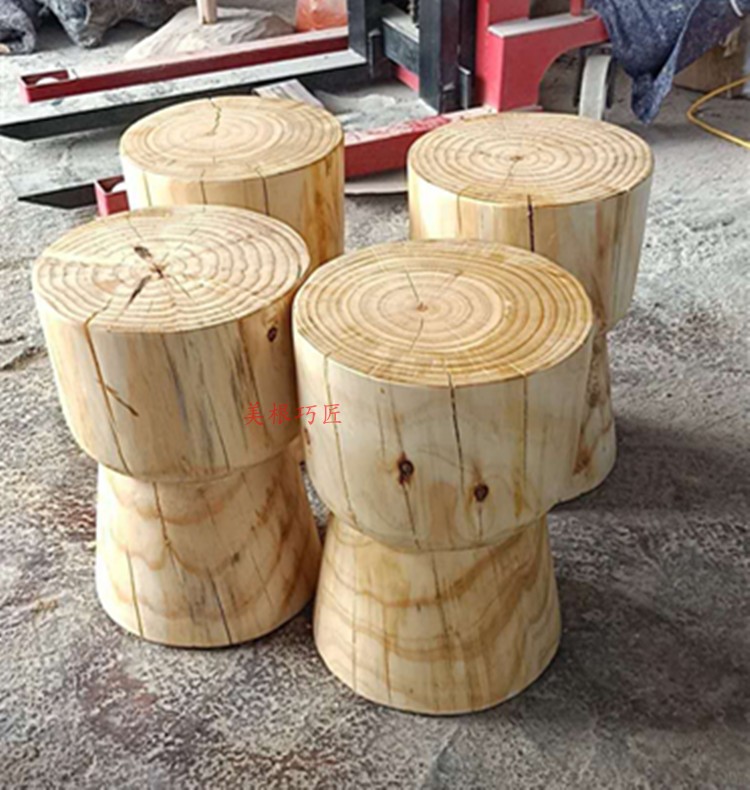Gỗ tự nhiên khối gỗ khắc gốc phân cây trụ gỗ cọc gỗ bên cạnh đầu giường bàn trang trí đơn giản cơ sở - Các món ăn khao khát gốc bàn ghế bằng rễ cây