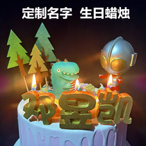 Creative custom birthday candle childrens name Boy cake decoration scene arrangement Altman one Year party