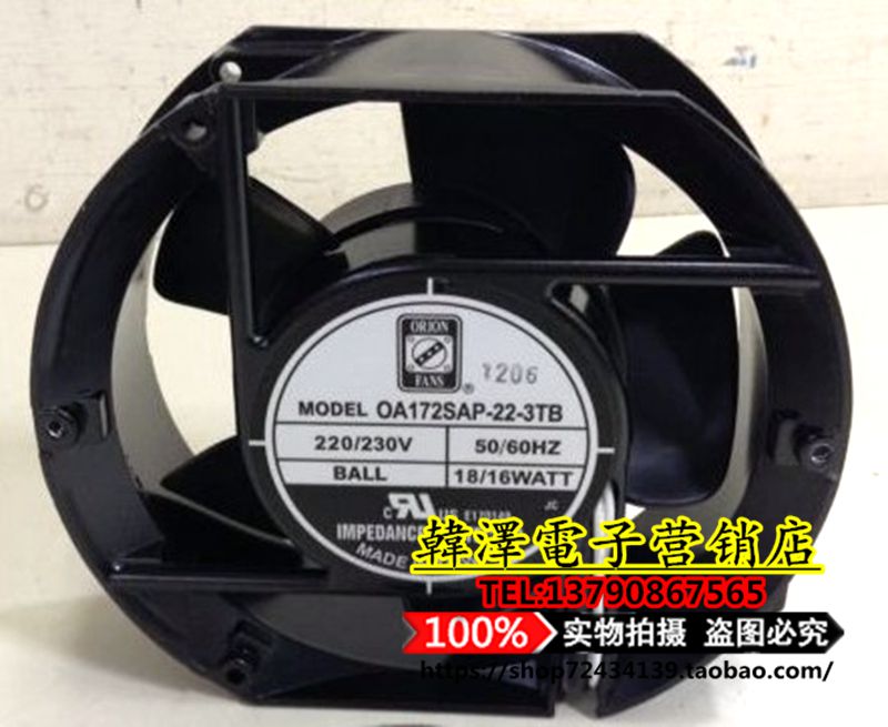 OA172SAP-22-3TB Orion AC AC Heat dissipation fan 230VAC 16 0W original dress