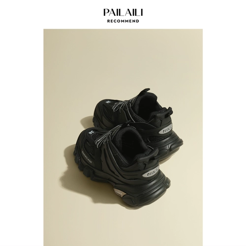 [Pailaili] Daddy Shoes retro Толстая система сшивания с нишевой сеткой воздушной авиации.