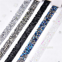 1cm wide resin double-pointed glass hot Diamond Strip rhinestone diy wedding performance drill chain mesh drill clothing accessories