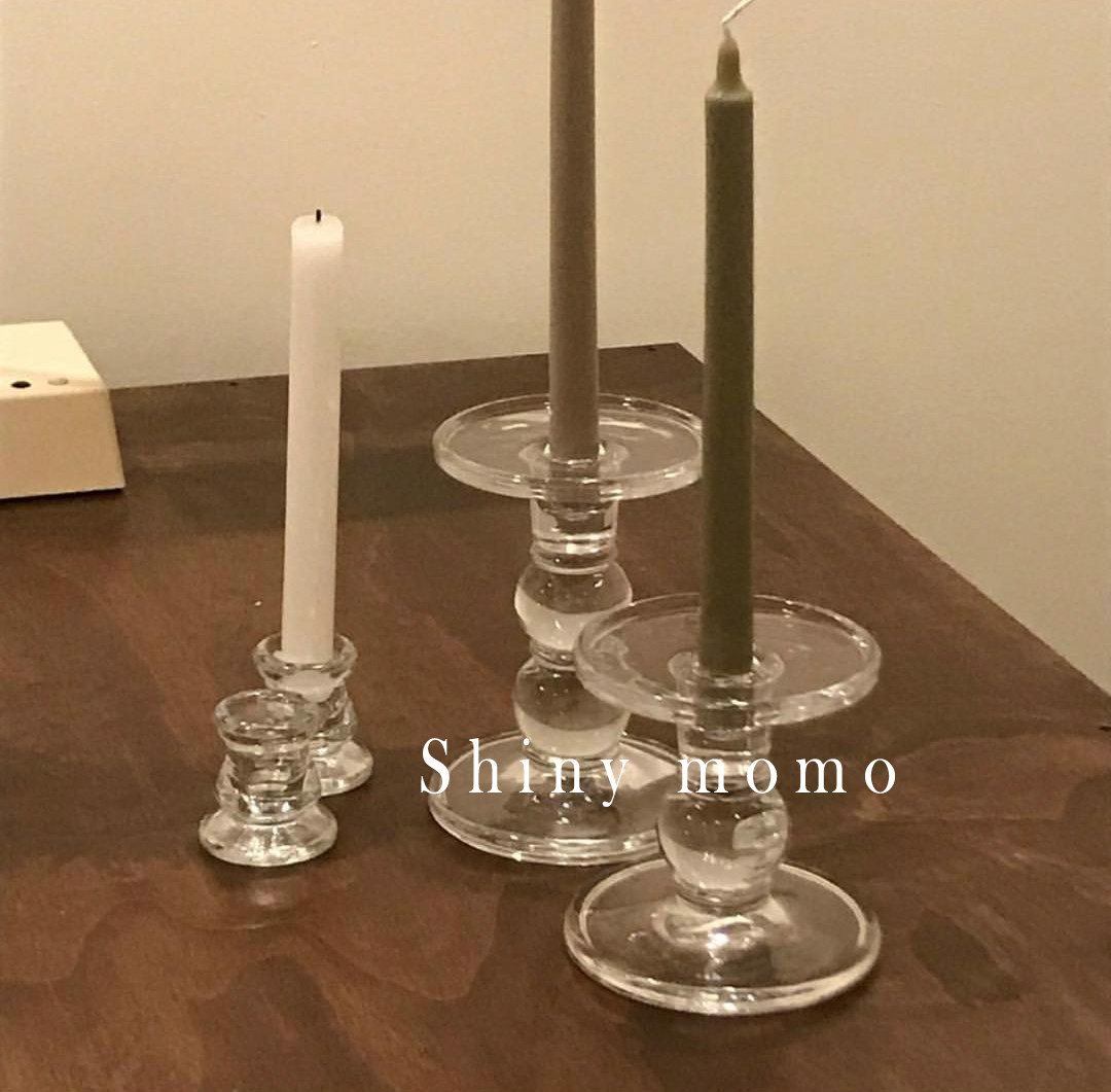 SHINY MOMO foreign trade transparent glass candle holder ins Korea with the same
