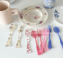 Shinymomo French style plastic sweet spoonful spoon crushed flower spoon