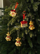 Shinymomo Christmas decorations glass painted bear pendant Christmas tree decoration arrangement pendant