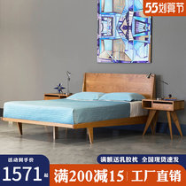 Man Wood Space Nordic Full Solid Wood Bed Double 1 8 m Modern Minimalist Single Beds 1 5 Master Bedroom Furniture Customisation