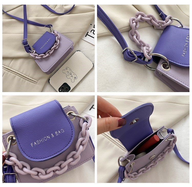 Small Solid Color Magnetic Buckle Crossbody Bag display picture 4