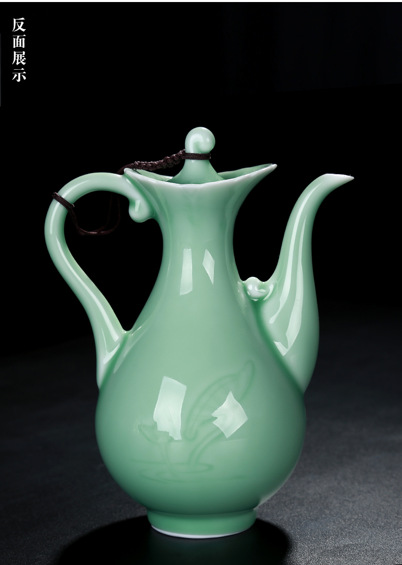 Rượu vang cổ men men trắng rượu vang quà tặng đặt một chén rượu decanter rượu vang vàng sake nồi rượu vang nhỏ hầm rượu - Rượu vang ly vang đỏ