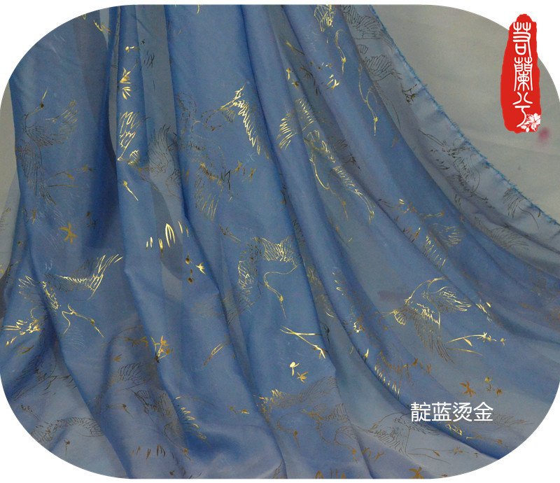Hanfu mạ vàng vải cổ vải 胭 仙 仙 仙 烫 烫 大 大 - Vải vải tự làm vải co dãn