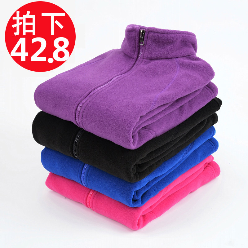 Spring and autumn grabbing fleece jacket women's outdoor cardigan plus fleece top men sports jacket autumn and winter thick warm double-sided fleece