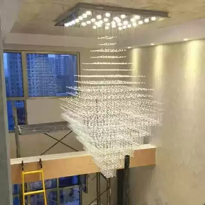 Customized modern minimalist retest building hotel lobby crystal engineering lights Villa club living room sample house display center dining room lights