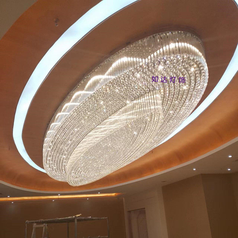 Custom Hotel Lobby Crystal Chandelier Sales Department Model Room Villa Club Banquet Hall Jewelry Shop Living Room Chandelier