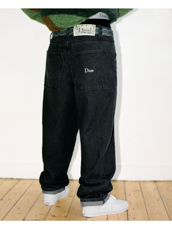 Dime National Trend 2023Ss 3D Embroidered Letter Logo Jeans for Men and Women American High Street Loose Fit Long Pants Trend