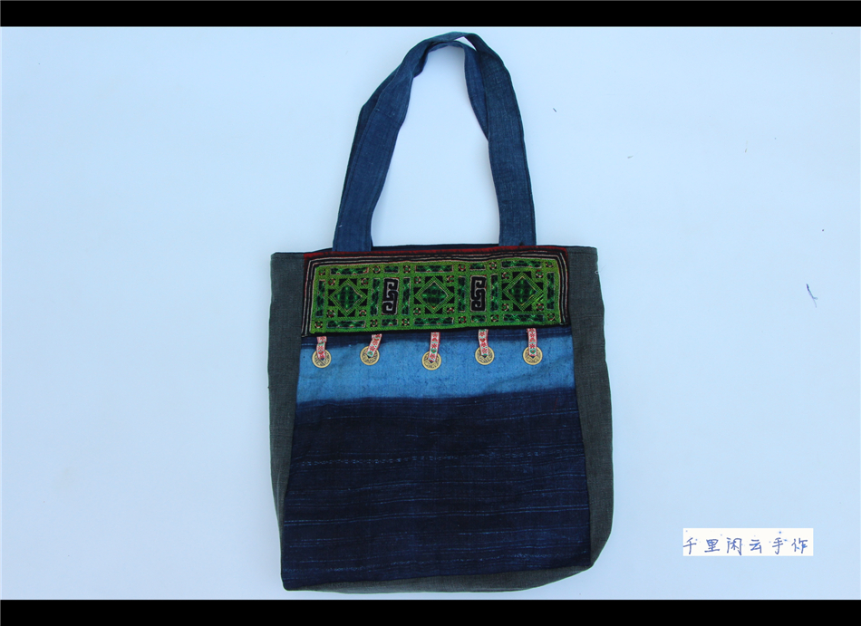 Handicrafts Homemade Single Shoulder Hemp Cloth Bag Retro Handmade Wax Dyeing Hemp Cloth Bag Style Multi Photo Selection