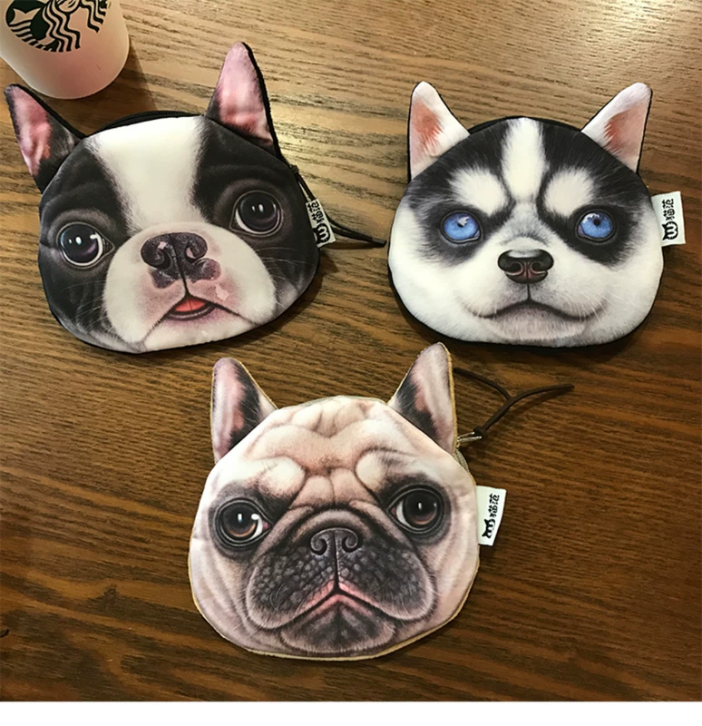 Cat Fan Bản gốc Dog Coin Purse Nữ Mini Dễ thương Sinh viên Hàn Quốc Vải Hand Lấy Coin Bag Gói thẻ
