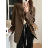 Весенний пиджак классического кроя для отдыха, крой, в корейском стиле, оверсайз, тренд сезона