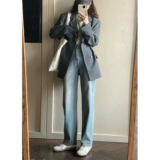 Штаны, джинсы, по фигуре, высокая талия, свободный прямой крой, коллекция 2021