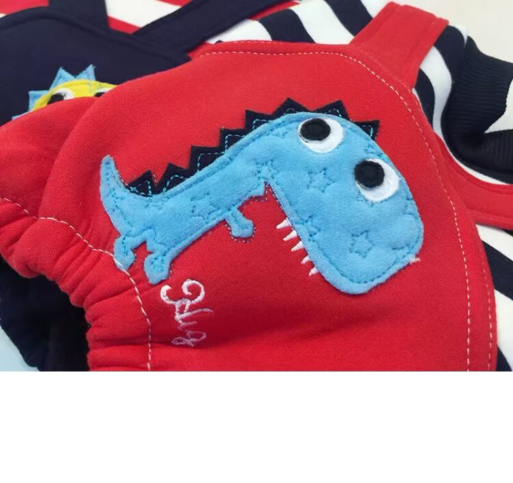 Quần áo chó Teddy cộng với váy nhung vuông hơn Xiong Bomei chú chó nhỏ quần áo thú cưng mùa thu xuân khủng long bib - Quần áo & phụ kiện thú cưng áo ấm cho chó con