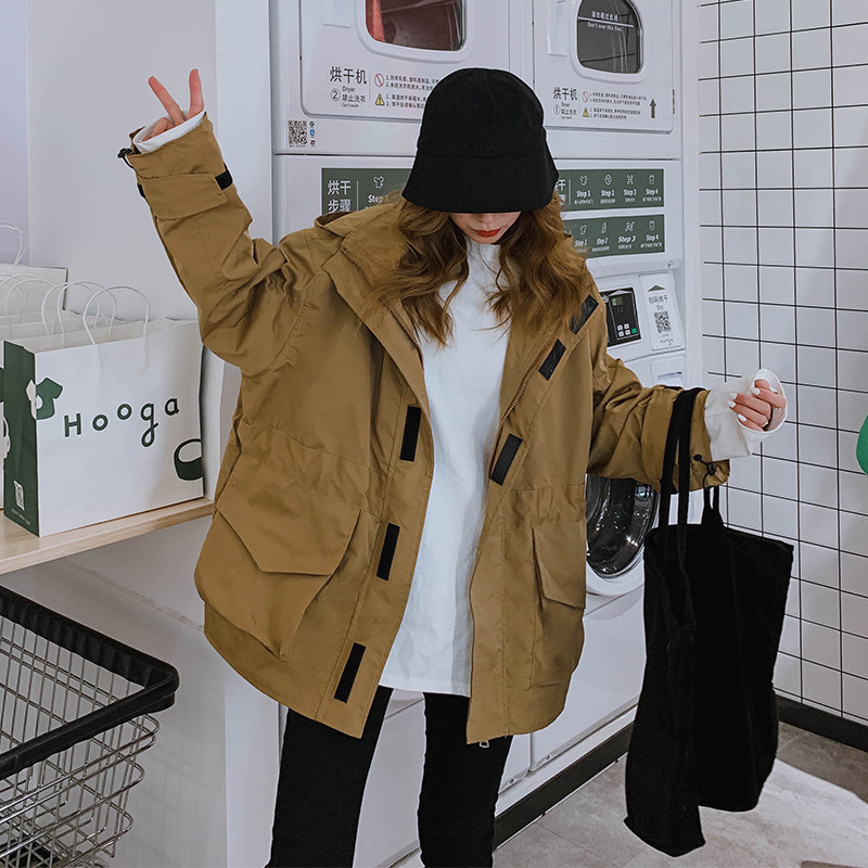 Tooling wind clothes female short section Spring and autumn small sub 2022 new Han version loose Lean Reduction Leisure Bf Jacket Tide