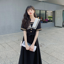 Herben Naval Academy Wind Day Department Liandress Girl Summer cashew 2022 new cute sweet and French style first love long dress