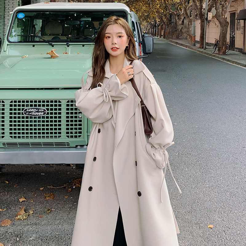 Casual trench coat women's mid-length version 2022 new spring and autumn Korean version loose British style temperament popular coat coat tide