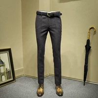 DANDY HOMME mùa thu đông kinh doanh quần âu nam Slim Phiên bản Hàn Quốc của bộ đồ quần quần chân quần thủy triều quần âu đen