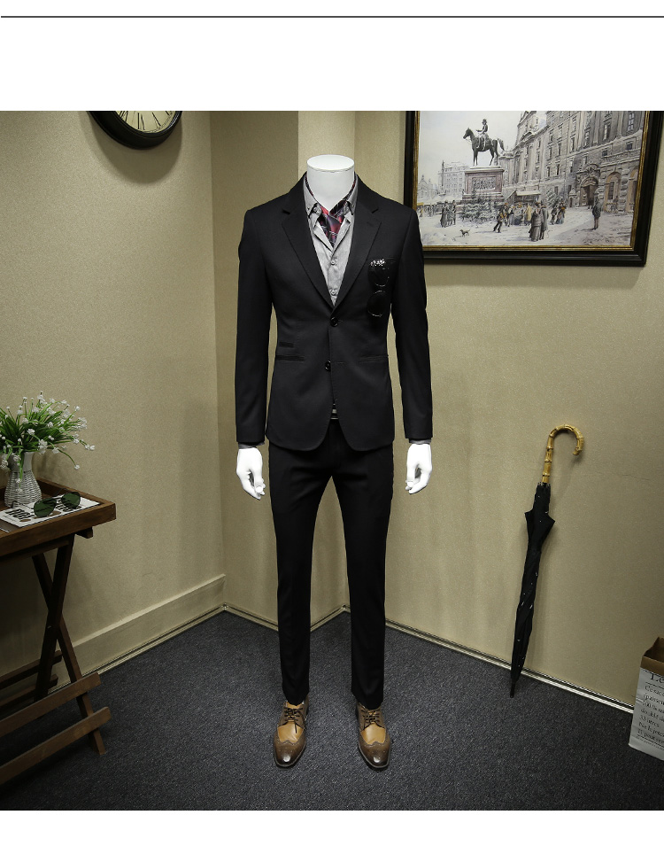 Bộ đồ đen tinh khiết của DANDY HOMME - Suit phù hợp quần nam