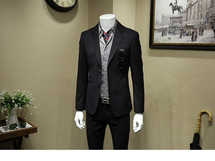 Bộ đồ đen tinh khiết của DANDY HOMME - Suit phù hợp quần nam