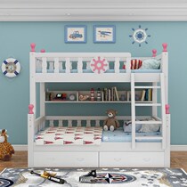 Mediterranean childrens multi-functional solid wood bunk bunk high and low bed bunk bed bunk bed boys and girls up and down color bed