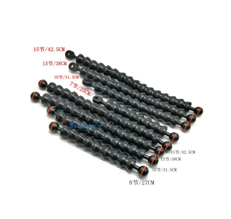 Multi-spec diving double ball head YS Snake Arm Underwater Tonic photoflashlight Flashlight Free adjustment of the lamp arm